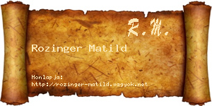 Rozinger Matild névjegykártya